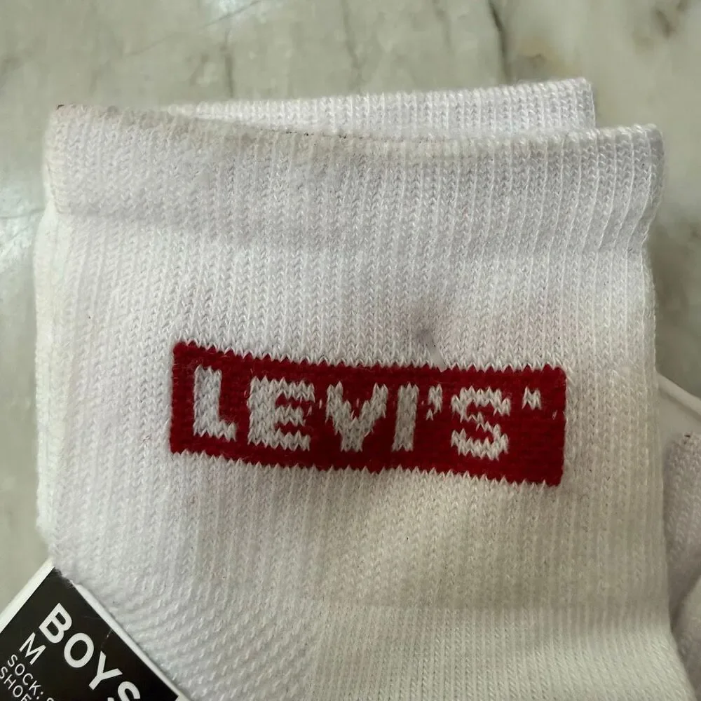 Levi's Kids boys 6 pairs mid it Socks size M shoe size 5-7Y NWT
